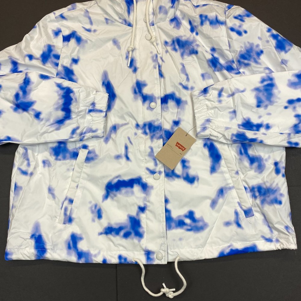 Women's Levi's Lightweight Retro Rain Slicker Jacket - Blue Tie Dye - L - Picture 3 of 7